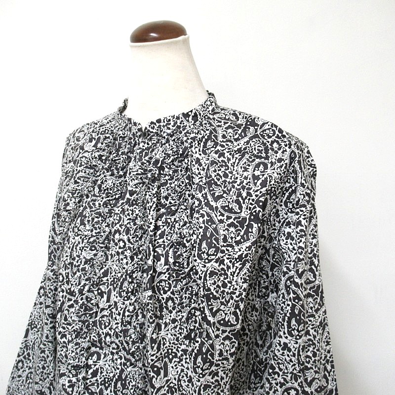 amherst  LIBERTYフリルラインブブラウス/BK2 【日本製】